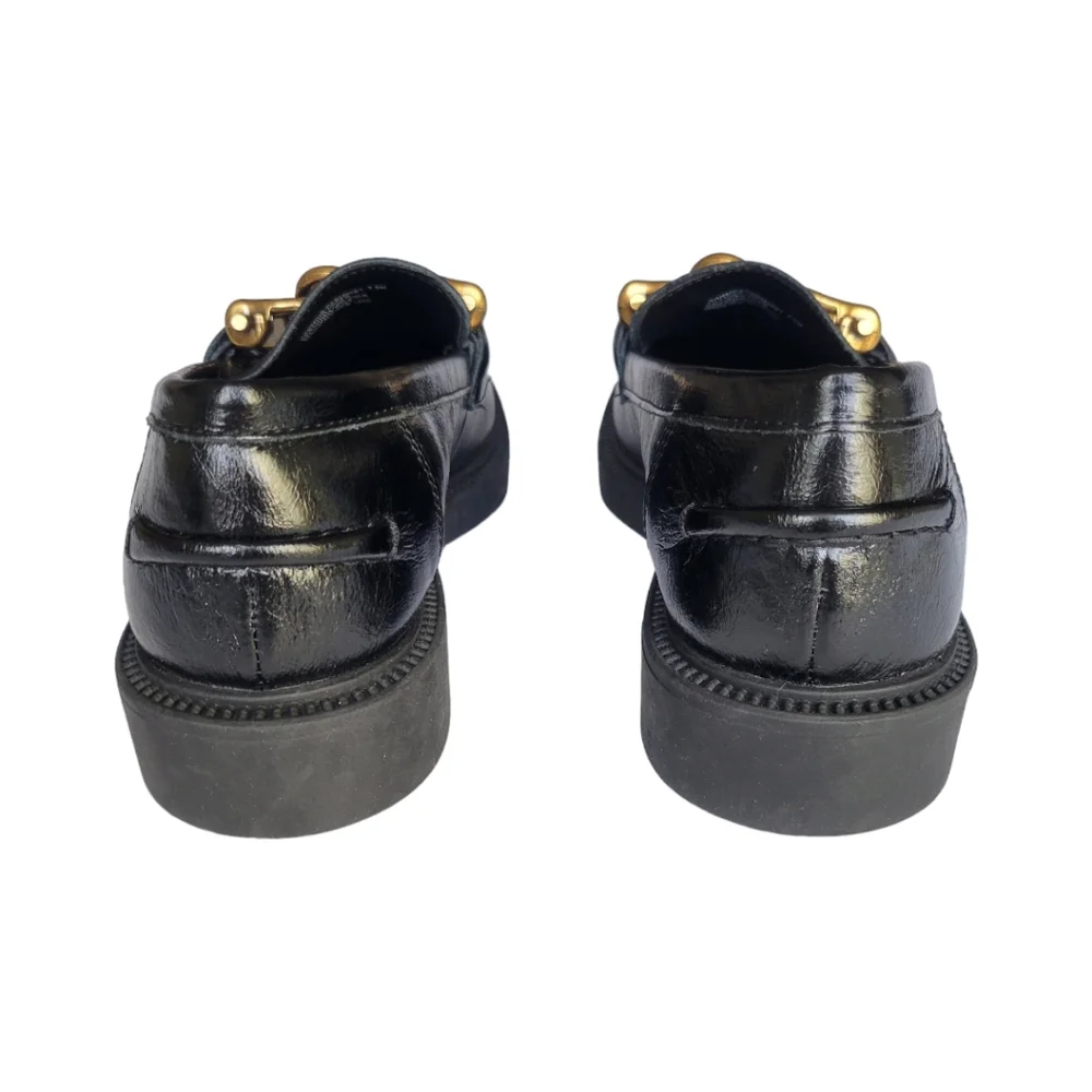 Steve Madden Karmine Black Leather Slip-On Loafers Size 7.5 - Picture 6 of 8